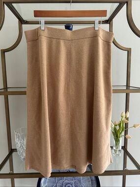 Banana Republic Camel Knit Midi A-Line Skirt